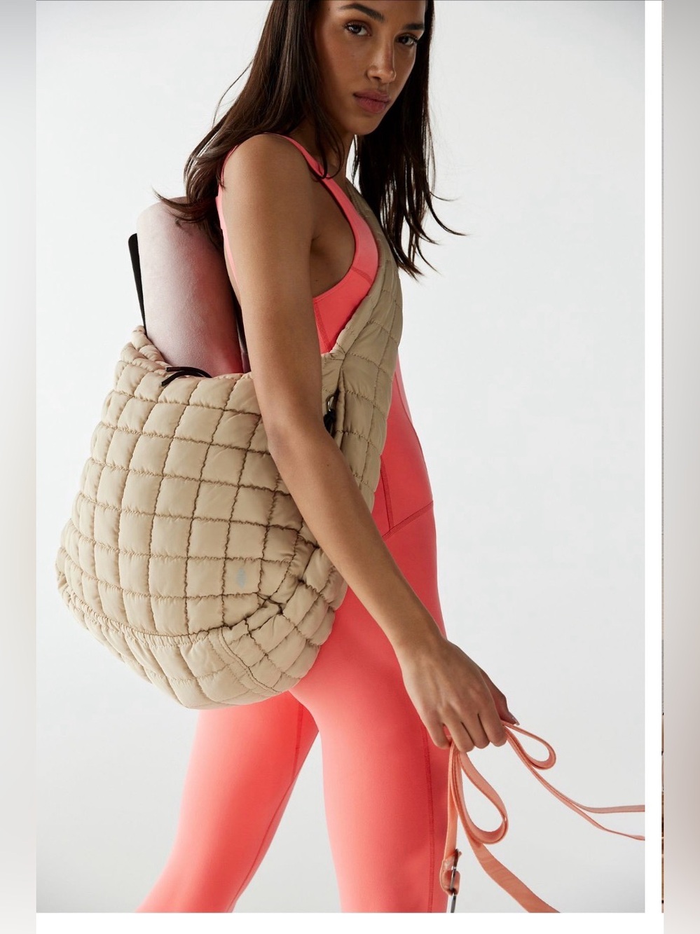 NWT. Free People Movement Quilted Carryall Bag. Off White. - Picture 1 of 9